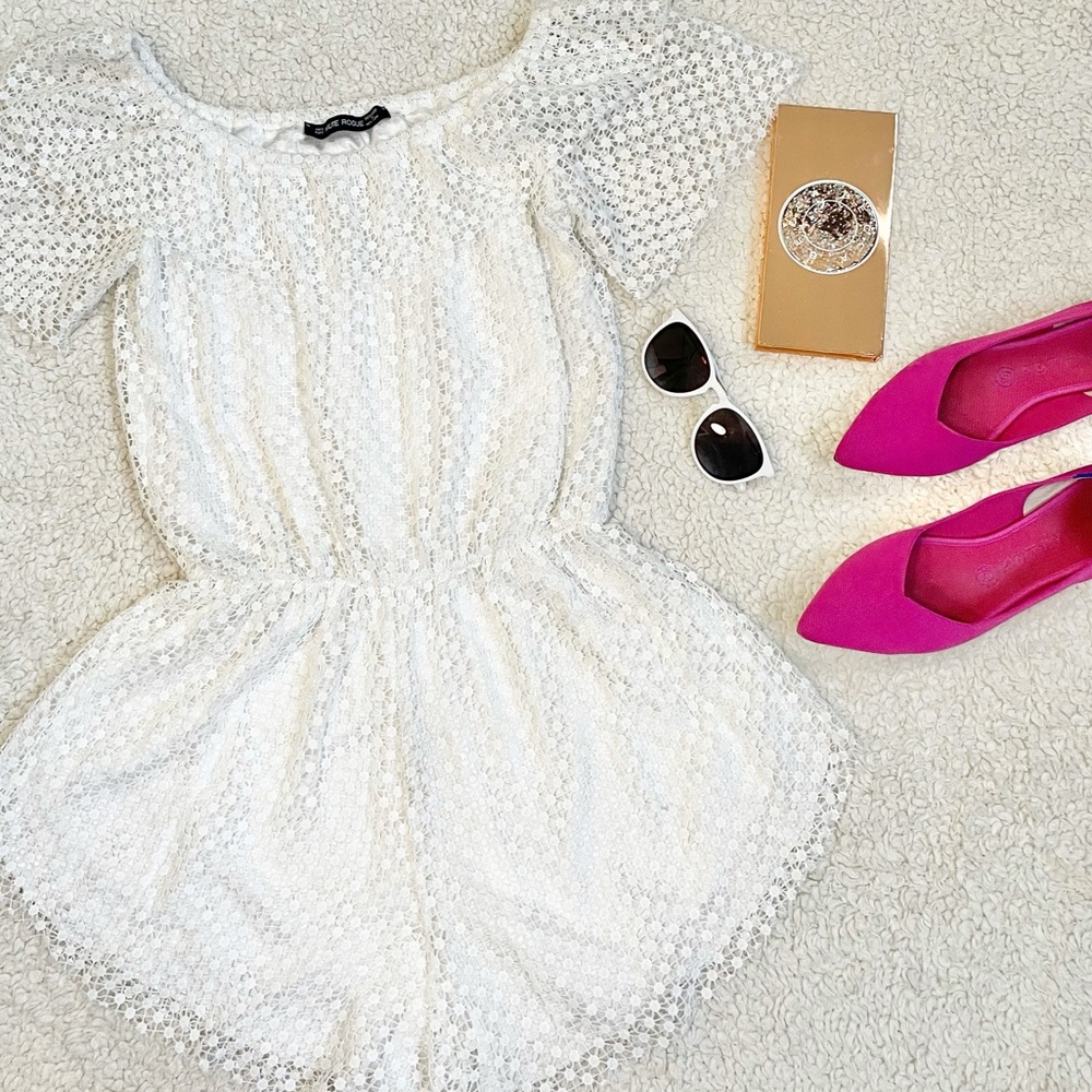 Saks Fifth Ave Off-the-shoulder Romper | S | White